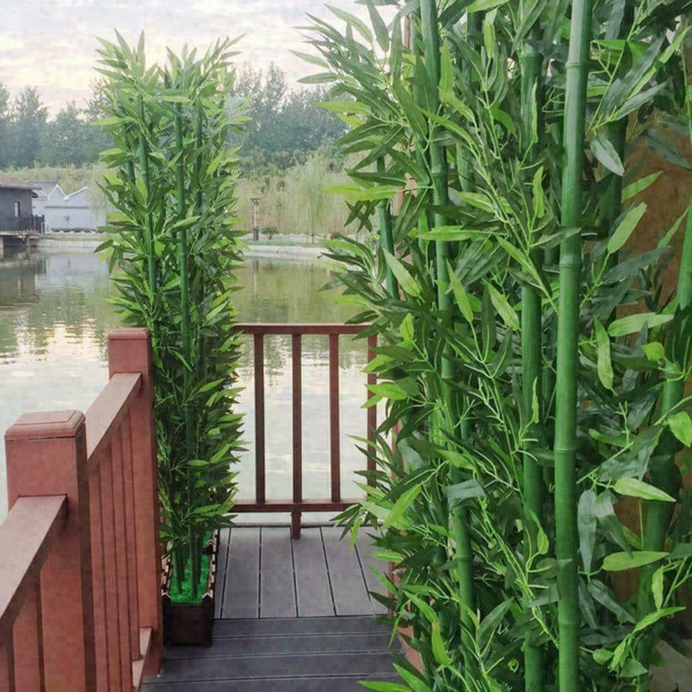 bambù artificiale in plastica verde