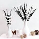 Bouquet di eucalipto artificiale colorato in due vasi