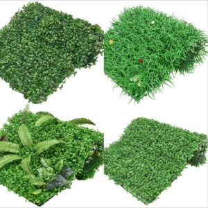 4 pareti di piante artificiali verdi