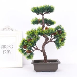 Stelo di pino artificiale in stile bonsai venduto con il suo vaso.